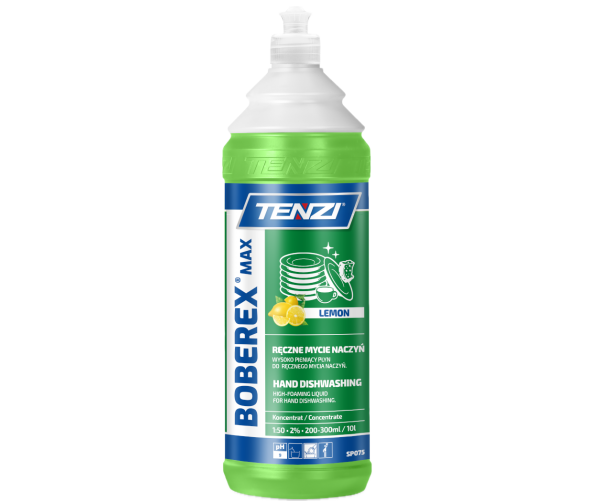 Концентрований засіб для ручного миття посуду, аромат свіжого лимона Boberex®Max Lemon 1L